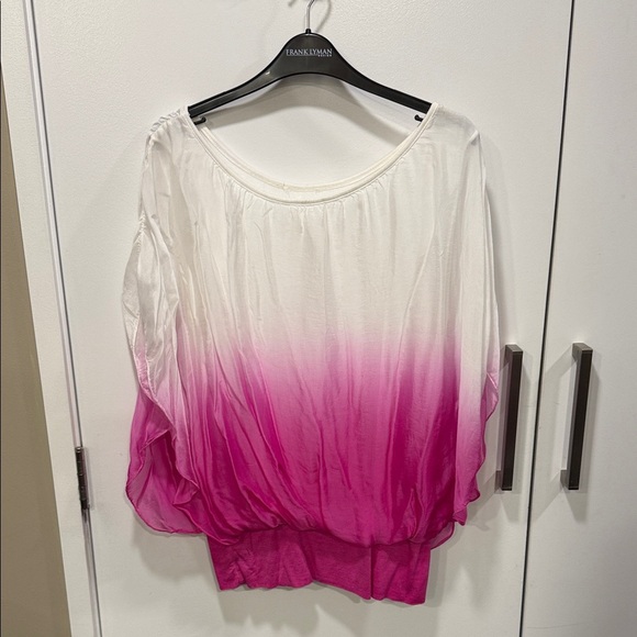 Tops - Pink and White Women's Top